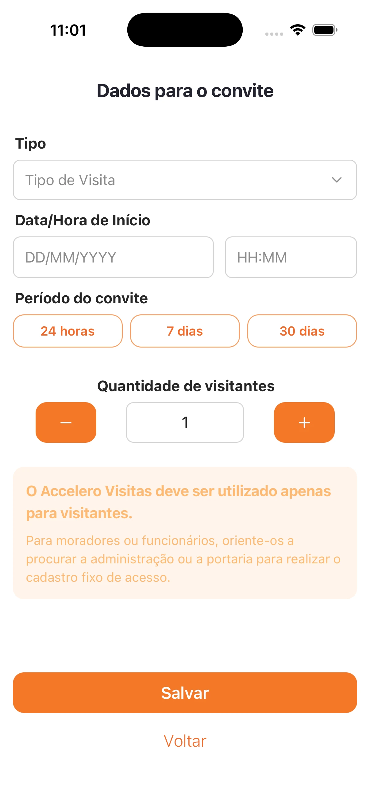 Criar convite