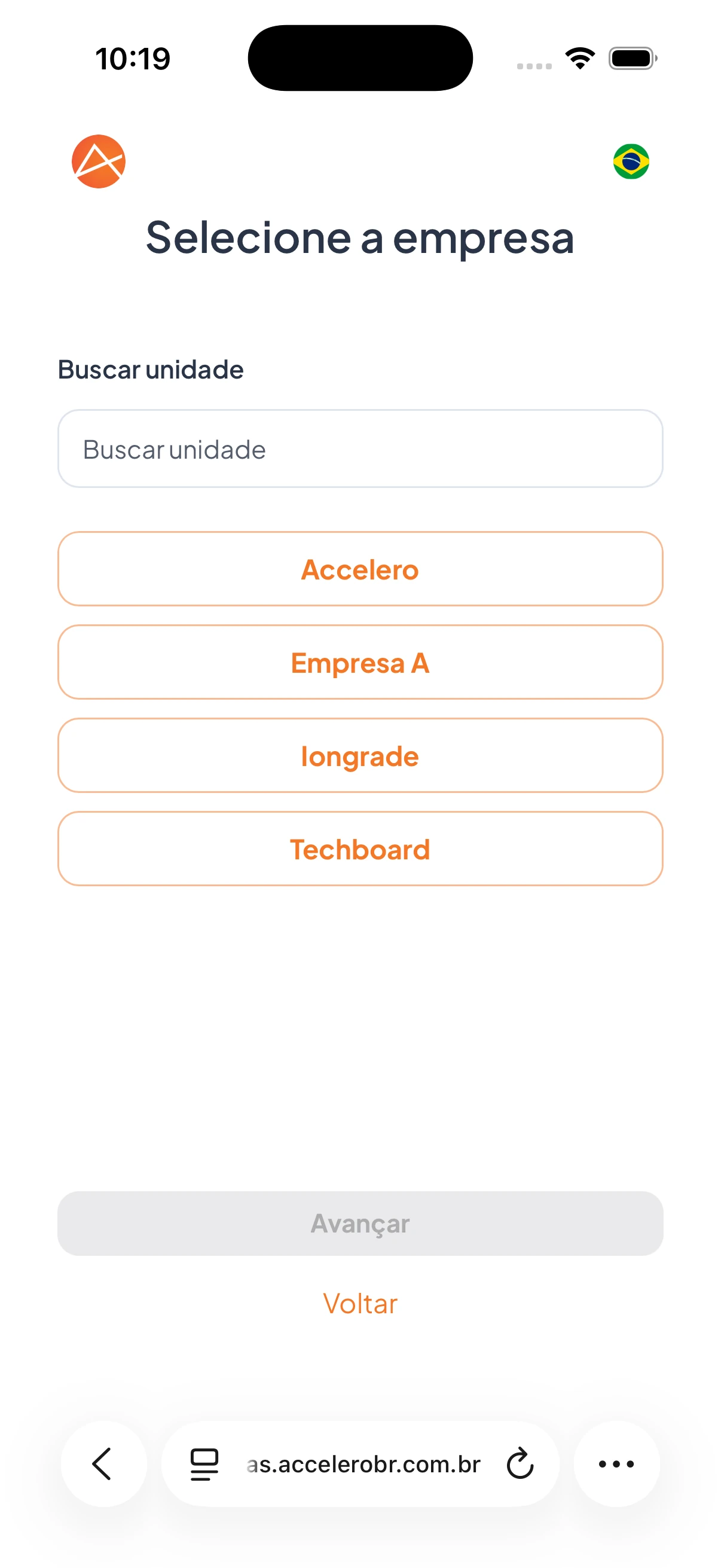 Seleção de empresa e setor