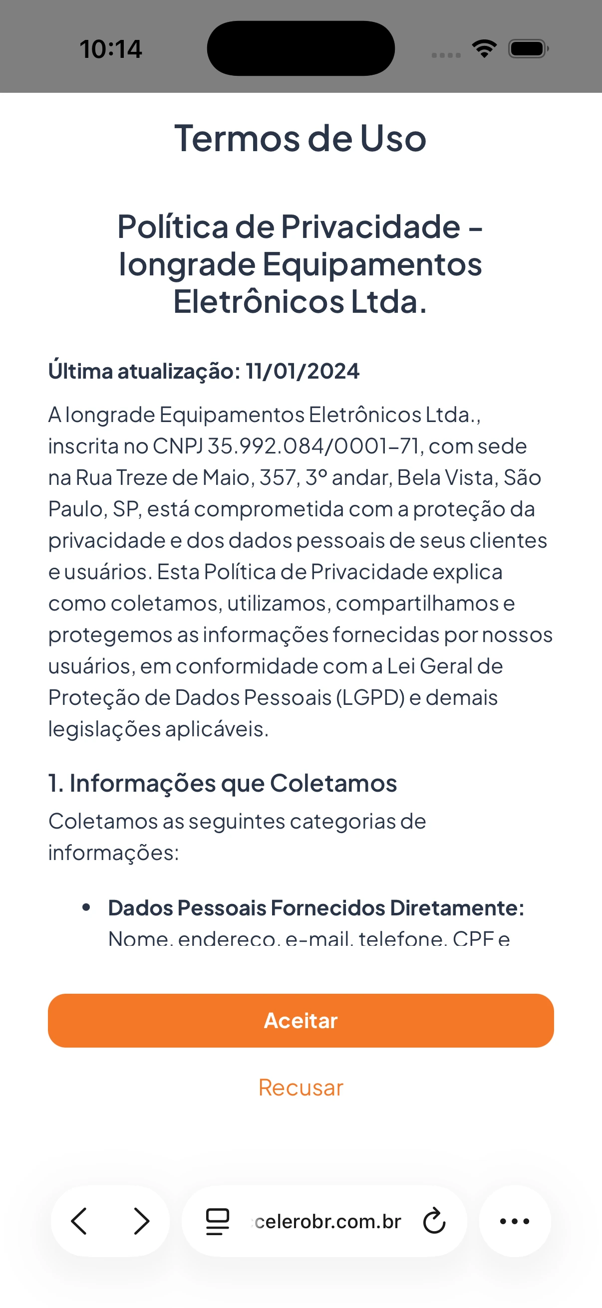 Termos e observações (1)